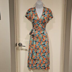 DVF Wrap Dress 'Classic DVF Pattern' Size 6